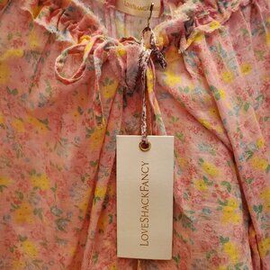 Love Shack Fancy Nwt Rayna mini dress size small in melon punch floral